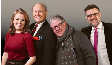 A woman and three men stood together - Charlie Ross, Charles Hanson, Christina Trevanion and Philip Serrell.