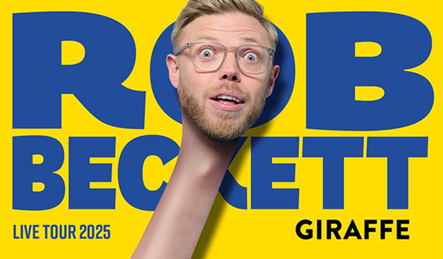 Poster for Rob Beckett's tour, Giraffe