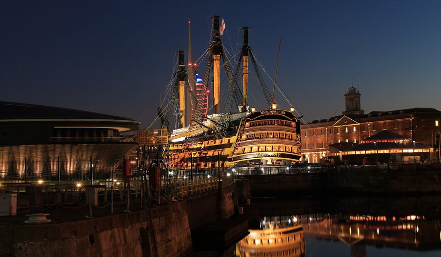 HMS Victory by night