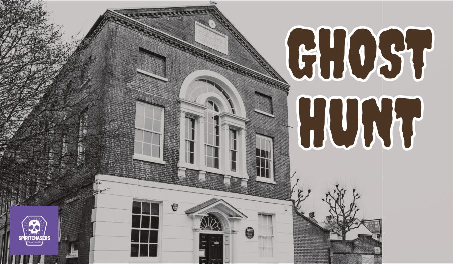 Image of the Groundlings Theatre overlaid with the words: Ghost Hunt