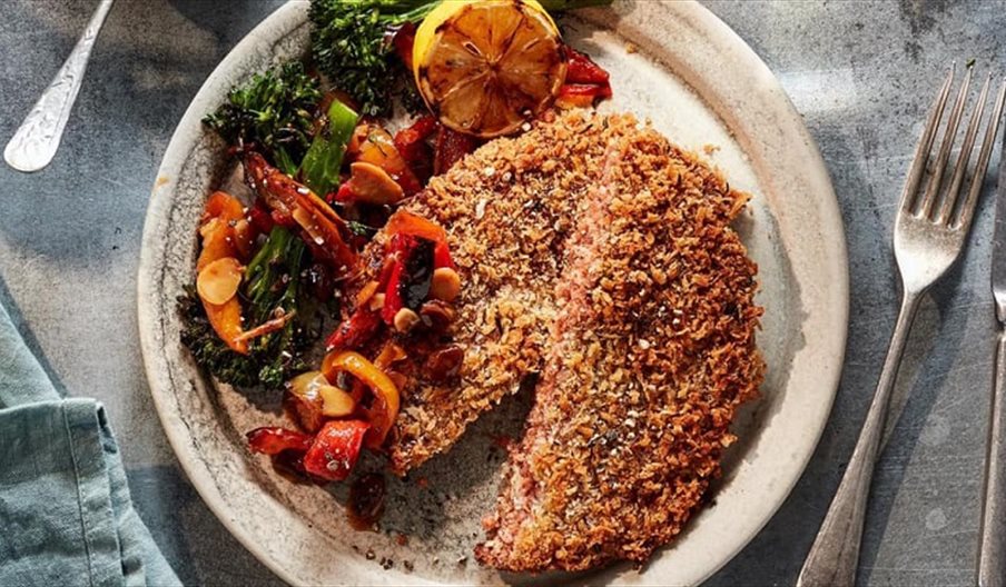 Schnitzel with assorted sides at Carluccio's