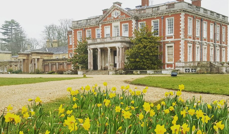 The outside of Stansted House during Easter time