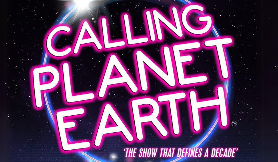 Poster image for Calling Planet Earth, featuring the logo in neon-style lettering