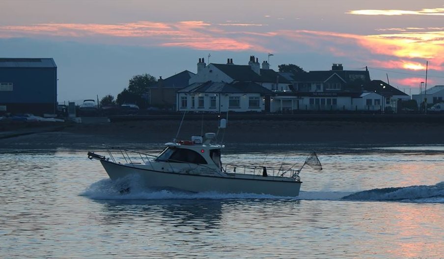 Premium Futuristic Fisherman Boat with Detailed Equipment in a