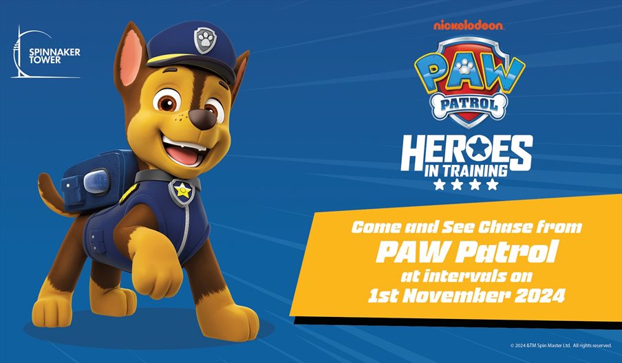 Chase from Paw Patrol who will be visiting Spinnaker Tower this November