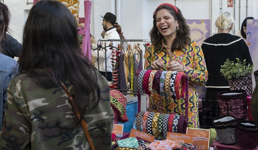 Photograph of a trader at a Craft & Flea Makers Market