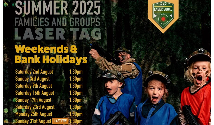 Poster for Families and Groups Laser Tag Summer 2025