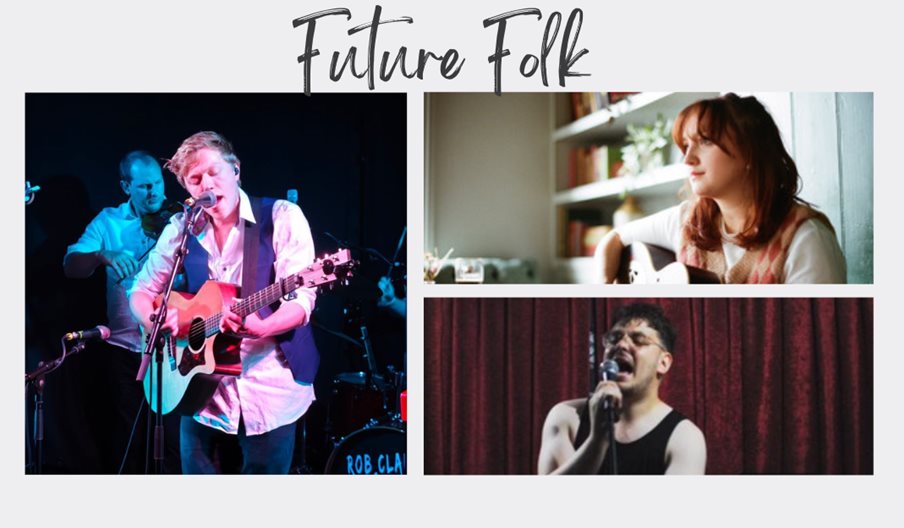 Future Folk image composite, showing Rob Clamp, Megan Linford and BG Starkings.