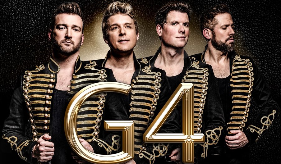 Photograph of G4 from the poster of their latest tour: Phantoms of the Popera