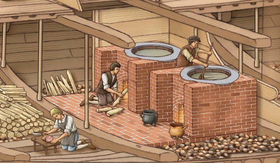 Illustration of a cook aboard the Mary Rose
