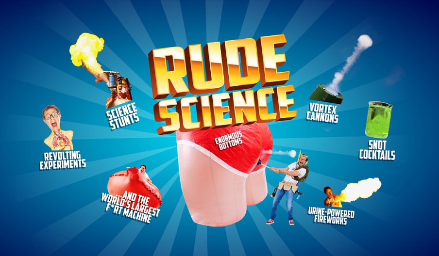 Poster for Rude Science at Portsmouth Guildhall