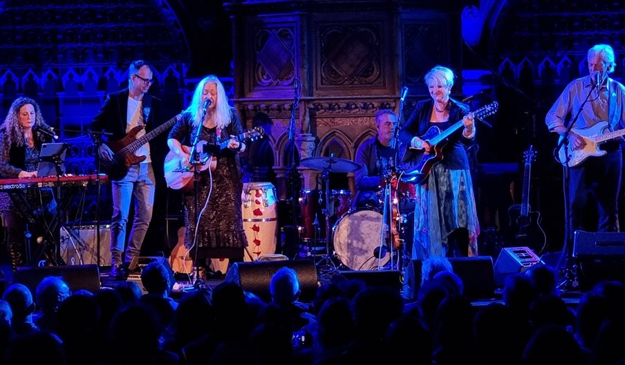 A photograph of the Sandy Denny Project at London's Union Chapel taken by Kevon Smith