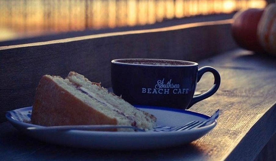 Coffee and cake with a view at Southsea Beach Cafe