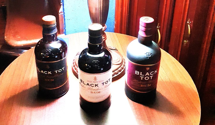 Photograph of three Black Tot rums