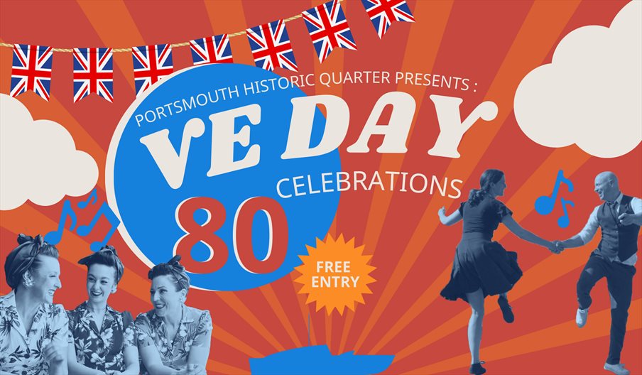 Poster illustration for VE Day at Portsmouth Historic Quarter