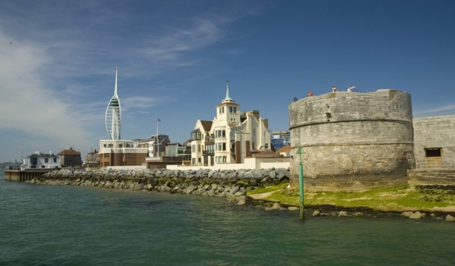 Image of the Round Tower from the water