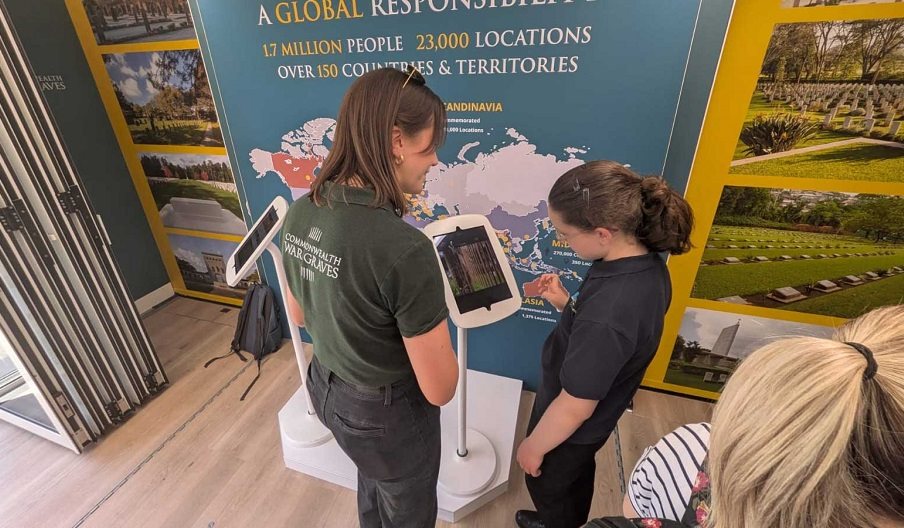People taking part in the interactive The Commonwealth War Graves Commission For Evermore
