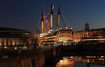 HMS Victory by night