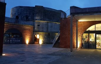 The Round Tower behind one of the Hotwalls Studios and The Canteen. Copyright Vernon Nash.