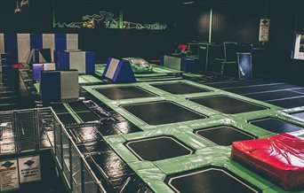 Trampoline floor at Flip Out Portsmouth