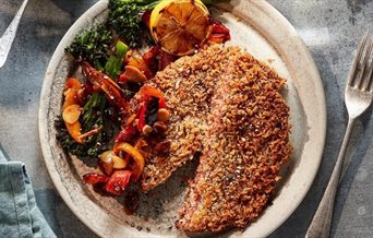 Schnitzel with assorted sides at Carluccio's