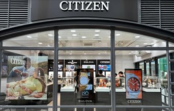 A photograph showing the outside of the Citizen watch shop at Gunwharf Quays
