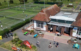Aerial photograph of The Club House at Southsea Tennis Club