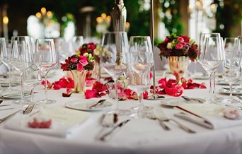 Stock image of a table set for a dinner dance