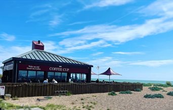 Outside seating at Coffee Cup Eastney