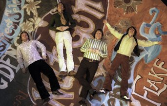 Photograph showing the four members of The Small Fakers