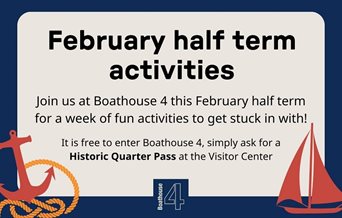 Poster illustration detailing half term events at Boathouse 4