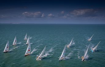 Aerial photo of boats sailing - credit clipperroundtheworld.com