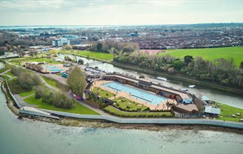 Hilsea Lido from the air