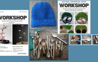 Composite of crafts from the I Can See The Sea Workshops