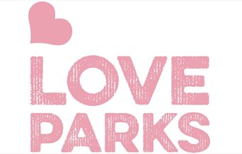 Love Parks logo - with Love Parks in pink and a heart in the top left corner.