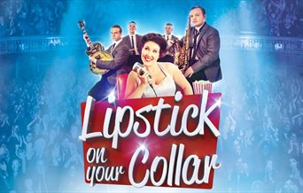 Poster for Lipstick on your Collar featuring a female singer and all male band.