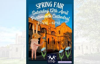 Poster for the Love Southsea Spring Fair at Portsmouth Cathedral