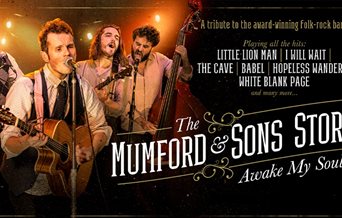 Poster for The Mumford and Sons Story at the New Theatre Royal in Portsmouth