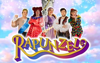 Poster for Rapunzel at the Groundlings Theatre, featuring five of the cast members