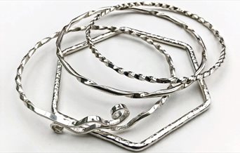 Photograph of silver stacking bangles