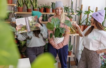 The Rose Clover Team inside the shop