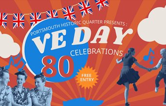 Poster illustration for VE Day at Portsmouth Historic Quarter