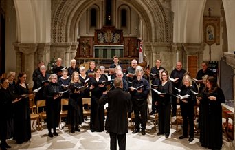 The Portsmouth Renaissance Choir singing in a church