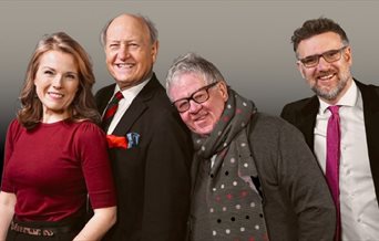 A woman and three men stood together - Charlie Ross, Charles Hanson, Christina Trevanion and Philip Serrell.