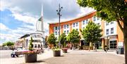 Holiday Inn Express overlooking the Gunwharf Quays plaza