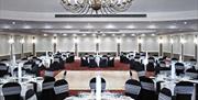 Function room suitable for weddings at Portsmouth Marriott hotel.