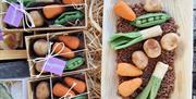 A gift box of vegetable-shaped treats