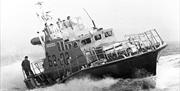 The 'Sir William Arnold' lifeboat in black and white