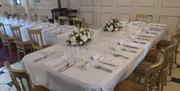 The Captain's Table at HMS Warrior in a T-shape