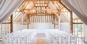 The Barn at Skylarks dressed for a wedding ceremony